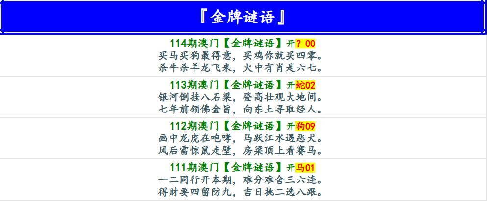 澳彩图库 2026 金牌谜语