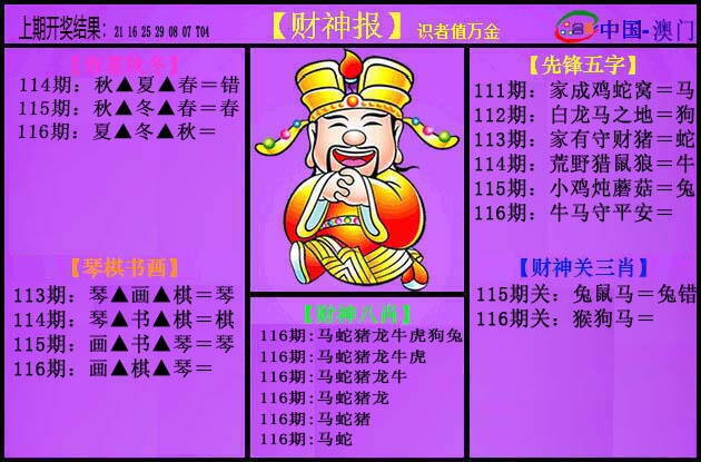 澳彩图库 2026 紫财神